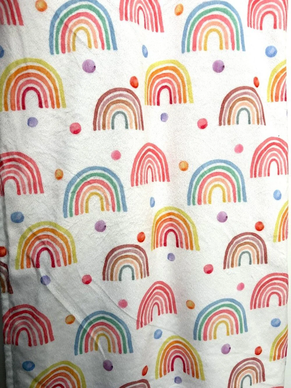 Honey Lemonade Pink Rainbow Minky Dot Toddler Blanket 40x50